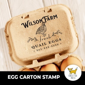 Farm Fresh Quail Egg Carton Stamp