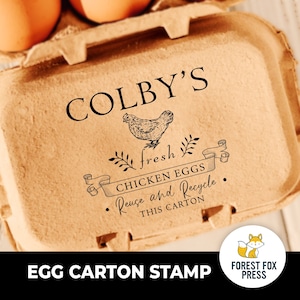 Farm Fresh Eggs Custom Name Stamp, Egg Carton Stamp,  Turkey, Duck, Chicken, Dairy, Farm Stamp, Chicken Egg Stamp