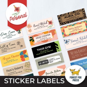 Personal Address Label Stickers Personalized Name Labels - Etsy