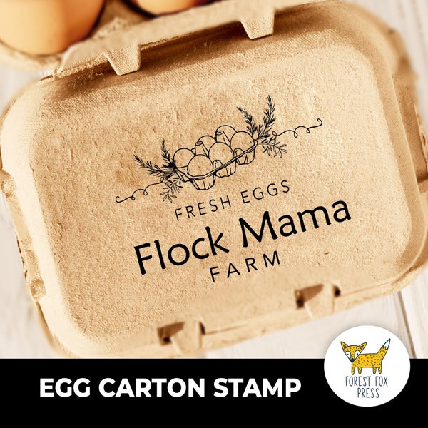 Farm Fresh Eggs Custom Name Stamp, Egg Carton Stamp,  Turkey, Pig, Duck, Chicken, Dairy, Goat, Sheep, Rabbit Farm Stamp, Chicken Egg Stamp