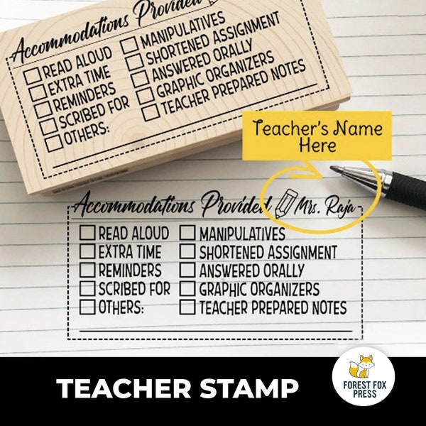 Teacher Accommodation Stamp, Student Progress Stamp, Personalized Teacher Stamp, Teacher Review Stamp, Teacher Recommends Stamp