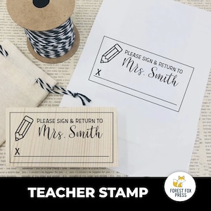 Please Sign Stamp, Teachers Gift, Gift for teacher, Custom Teacher Gift, Teacher's Day Gift, Teacher Appreciation Gift, Teacher Aid