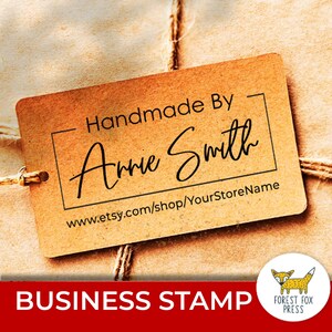 Handmade Logo Stamp, Custom Small Biz Stamp, Personalized Name Stamp, Handmade Store Stamp