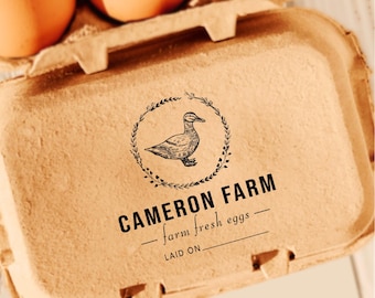 Custom Egg Carton Stamp: Farm Fresh Chicken, Duck, Quail Eggs