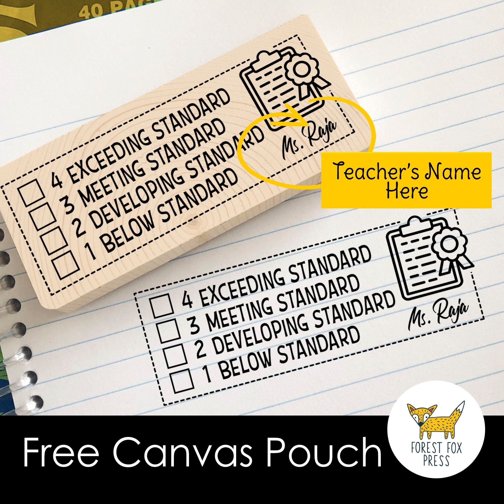 Teacher Grade Stamp With Pouchpersonalized Christmas Gift Etsy Canada