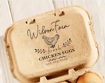 Farm Fresh Eggs Custom Stamp: Chicken, Duck, Quail