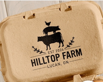 Custom Egg Carton Stamp: Farm Fresh Chicken, Duck, Quail Eggs