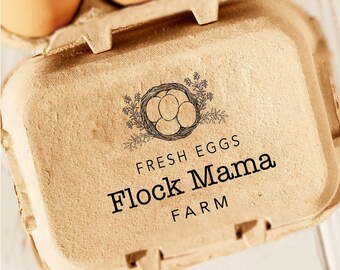 Custom Egg Carton Stamp: Farm Fresh Chicken, Duck, Quail Eggs