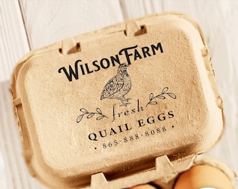 Personalized Egg Carton Stamp: Farm Fresh Chicken, Duck, Quail Eggs