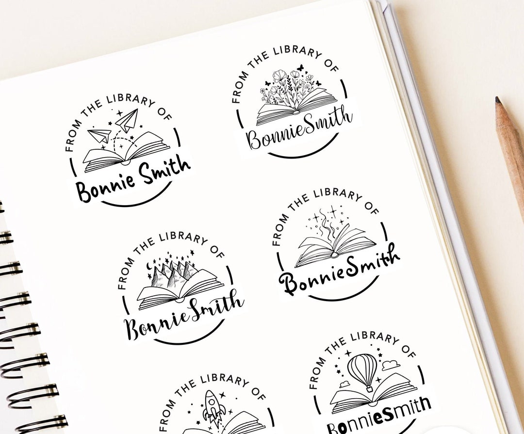 Personalized Library Stamp, Custom Stamp, Book Library Stamp, Gift for ...