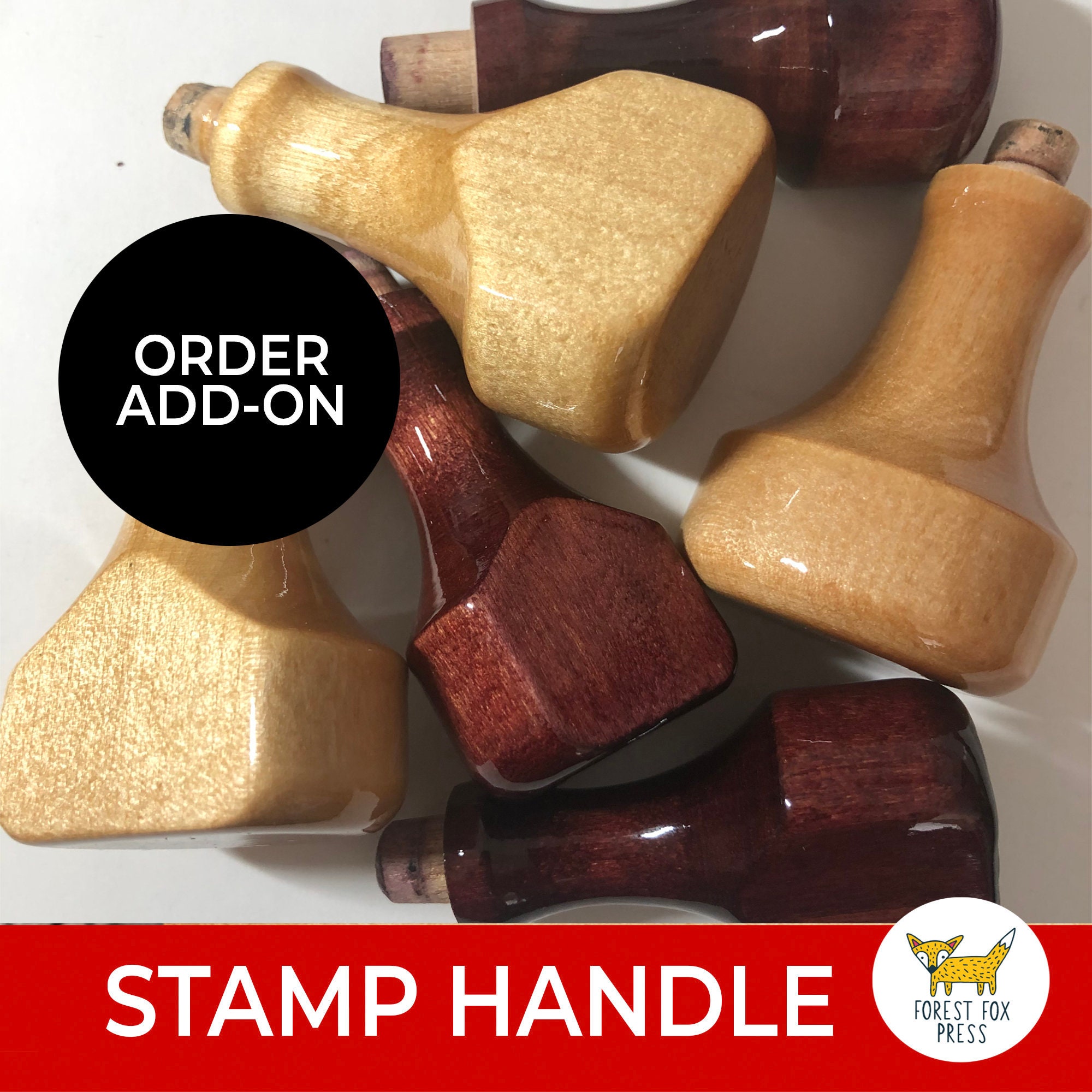 Wood Handle for Stamps Natural and Cherry Varnished Handles Etsy Canada