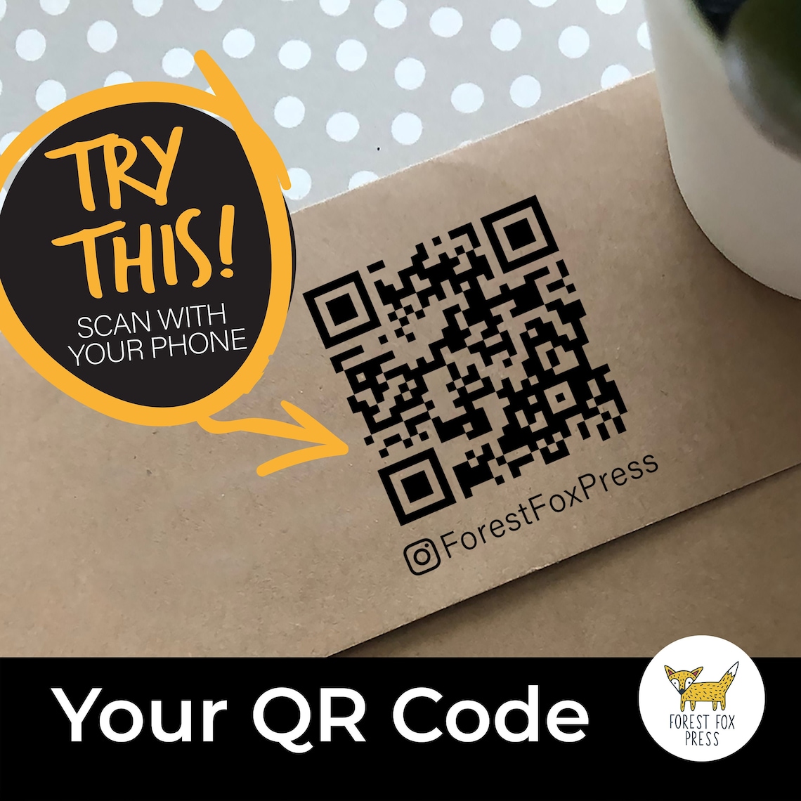 QR Code Stamp Social Media Stamp Instagram Stamp Business Etsy