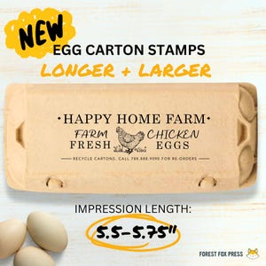 Large Egg Carton Stamp with Farm Name – Chicken, Duck, Quail Stamp for Fresh Eggs | Homestead Label, Backyard Farm Gift, Mother's Day Idea