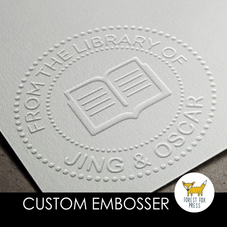 Personal Library Embosser Stamp Custom Embossing Stamp Etsy
