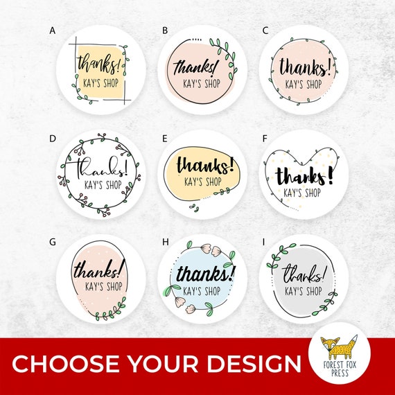 Round Thank You Sticker Labels Business Labels Company | Etsy