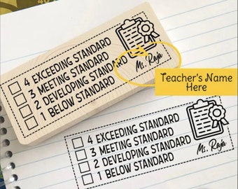Personalized Teacher Grading Stamp: Floral School Stamp