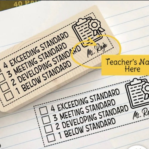 Sello de calificación personalizado para maestros: Sello escolar floral
