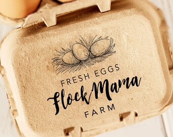 Custom Egg Carton Stamp: Personalized Farm Fresh Egg Label