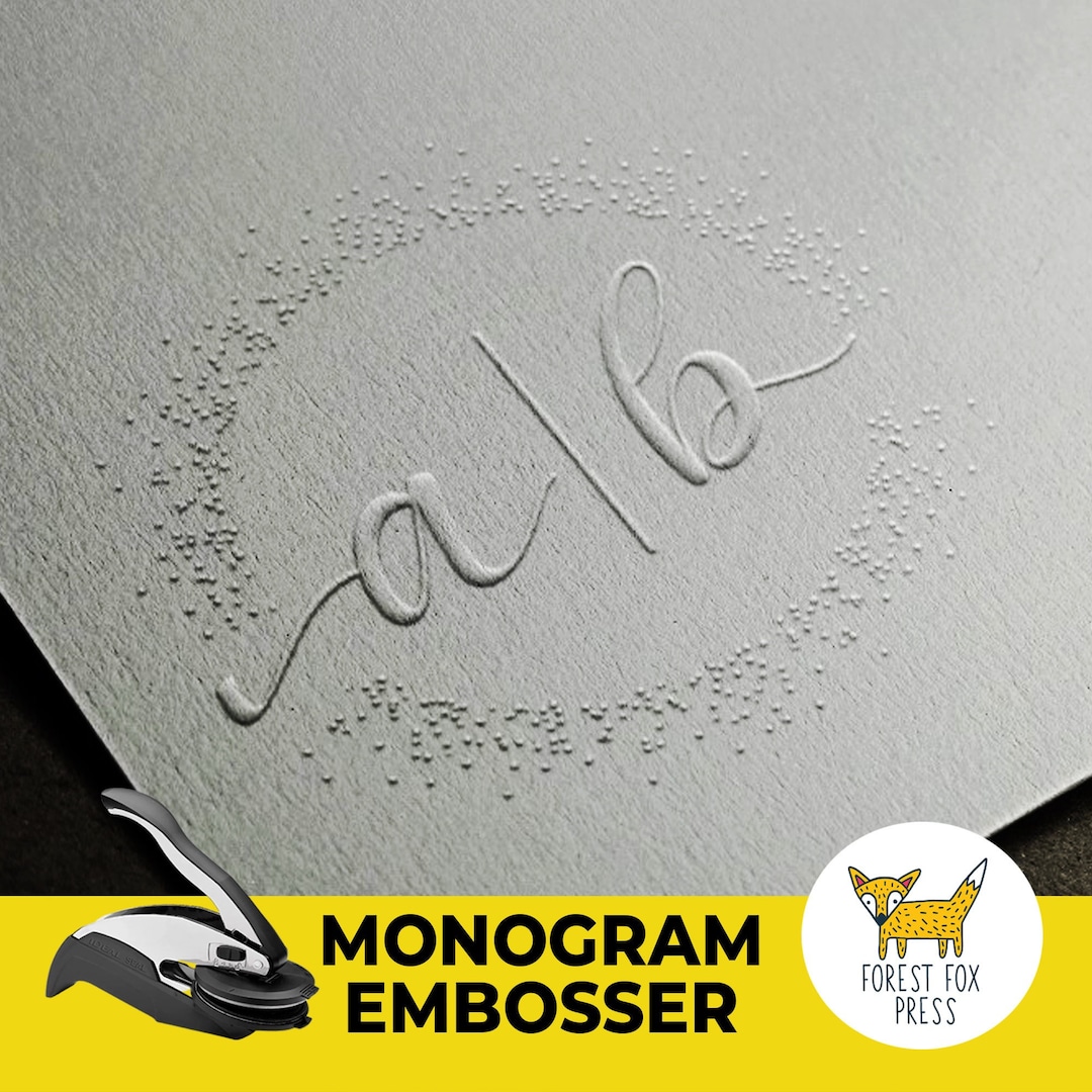 TOP SELLER 2 Monogram Wedding Embosser Stamp, Embossing Seal, Custom