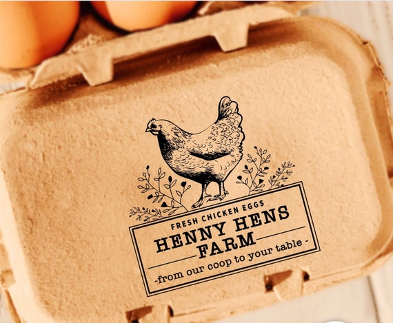 Farm Fresh Eggs Custom Stamp: Chicken, Duck, Quail