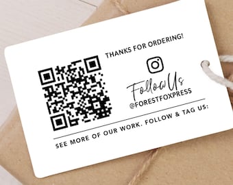 XL QR Code Wood Stamp: Social Media Business Stamp