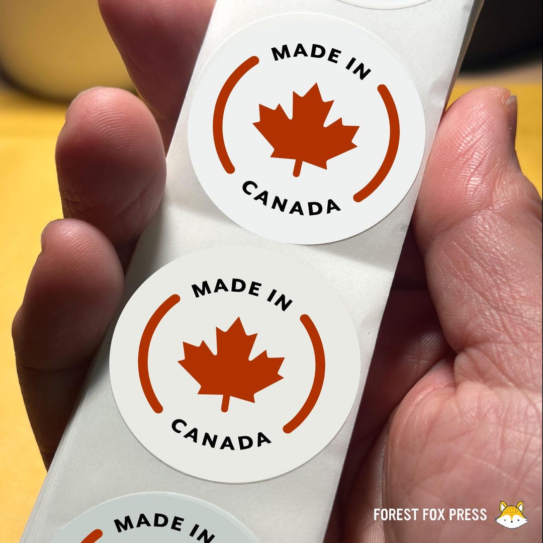 Made in Canada Sticker: Maple Leaf Decal for Packaging - Etsy