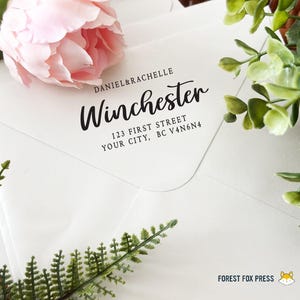 Sello de dirección personalizado, sello de remitente de goma o autoentintable premium, sello de boda, regalo para propietarios, regalos para parejas