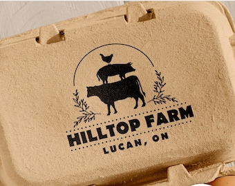 Custom Egg Carton Stamp: Personalized Farm Fresh Egg Label