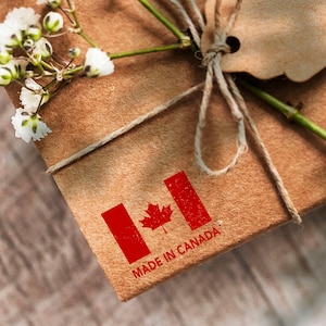 Fabriqué au Canada, Tampon d'emballage, Étiquette de timbre du Canada, Tampon d'emballage, Tampons d'étiquette