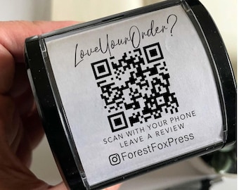 Custom QR Code Stamp for Business: Wood or Self-Inking