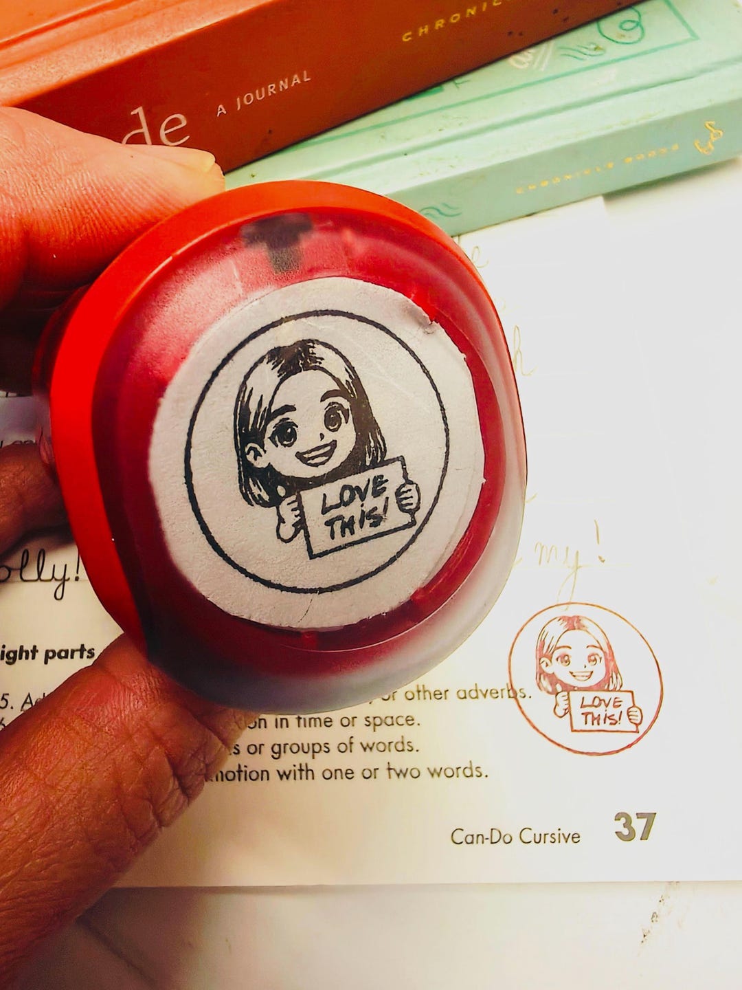 Custom Teacher Chibi Stamp: Personalized Self-inking Rubber Stamp - Etsy