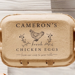 Tampon nom personnalisé Oeufs frais de la ferme, Tampon en carton d'oeufs, Tampon en carton de canard, Tampon en carton d'oeufs de caille, Tampon en carton de poulet, Cadeau de fête des mères