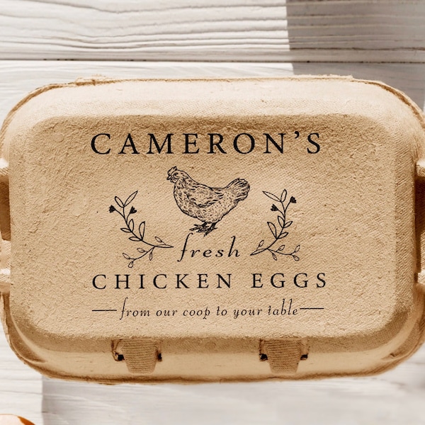 Farm Fresh Eggs Custom Stamp, Chicken, Duck, Quail Egg Carton