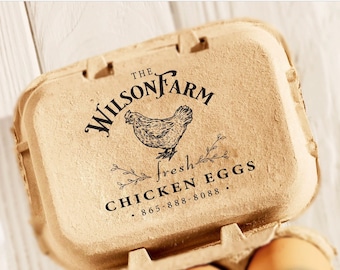 Farm Fresh Eggs Custom Name Stamp, Egg Carton Stamp, Chicken Egg Carton Stamp, Quail Egg Carton Stamp, Duck Egg Carton Stamp