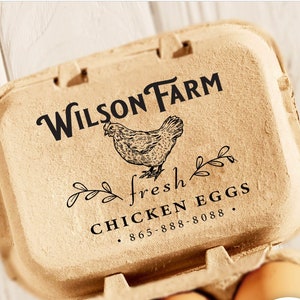 Farm Fresh Eggs Custom Name Stamp, Egg Carton Stamp, Chicken Egg Carton Stamp, Quail Egg Carton Stamp, Duck Egg Carton Stamp