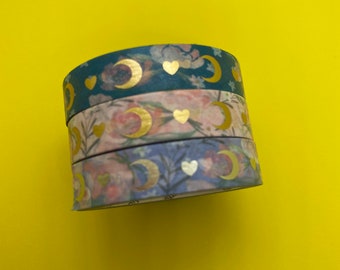 Washi Tape Muster - Simply Vergoldet 10mm Herz und Mond washi assorted