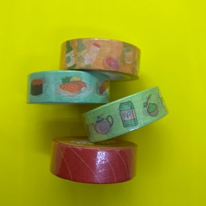Sample Washi Tape - Aziatisch eten: sushi, sashimi, matcha, soju