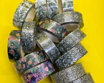 Full Washi Tape Roll - Various Floral and Foliage