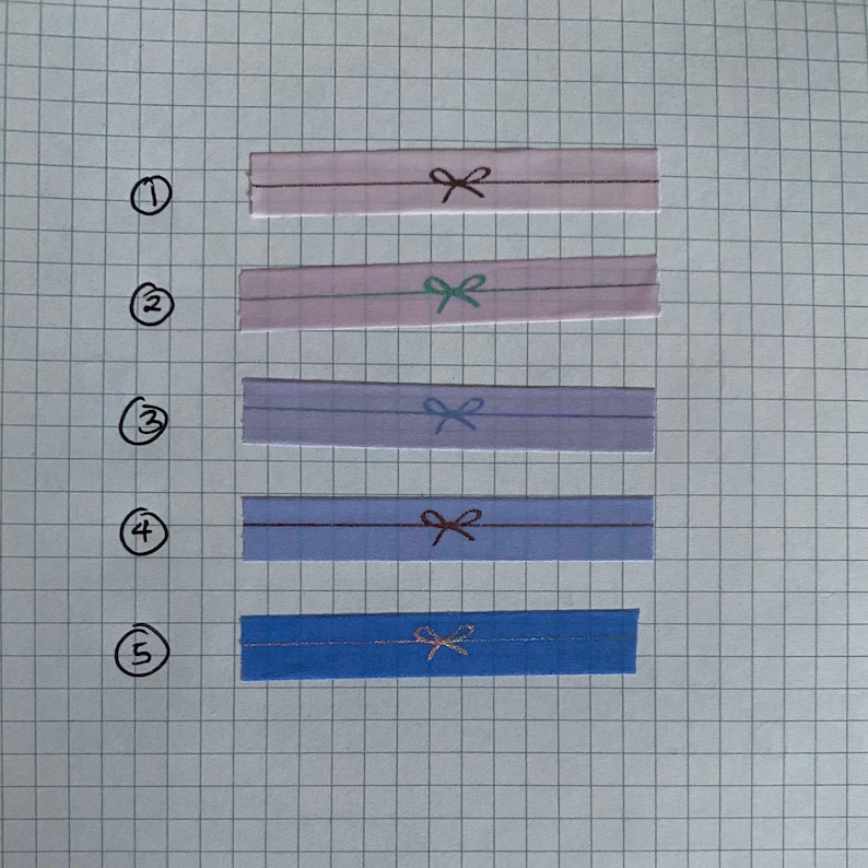 Washi Tape Sample 6mm Simply Gilded Love Simple Bow Line Perforated Washi