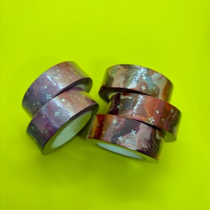 Rouleau de ruban adhésif Washi complet - Tourbillons et étoiles