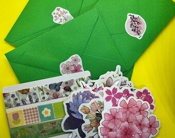 Spring Washi Tape Samples & Stickers Grab Bag
