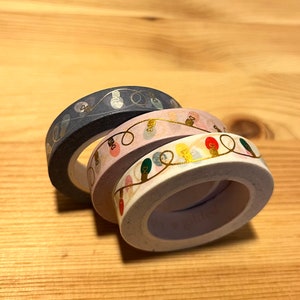 Próbka taśmy washi - Po prostu pozłacane świąteczne światła