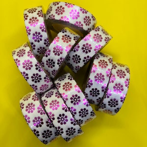 Rouleau de ruban Washi complet - Têtes de pissenlit à feuilles violettes