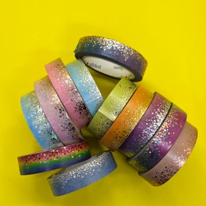Sample Washi-tape - eenvoudig verguld 10 mm Stardust Washi, assorti
