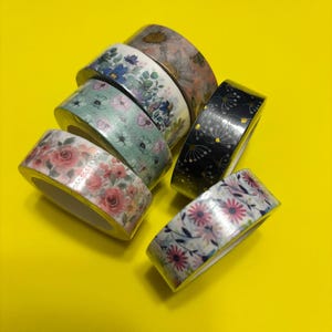 Rouleau de ruban adhésif Washi complet - Divers motifs floraux