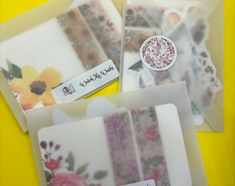 Floral Washi Tape Samples: Planner Stickers Grab Bag