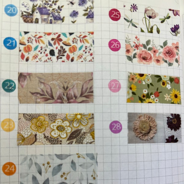 Washi Tape Sample - Various Florals and Foliage