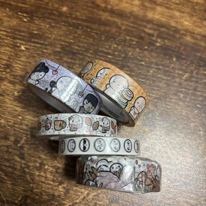 Washi Tape-prov - 24" - Planeringstid 4.0, Övervuxen lapp, Mysig Halloween 2.0, Höstklotter, Vertikala Emoti-huvuden 2.0