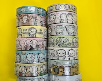 Washi Tape Sample - 24" - The Coffee Monsterz Co - Rainbow Animal, Potion Blue Emoti, The Four Seasons, The Four Biomes, Magic Forest