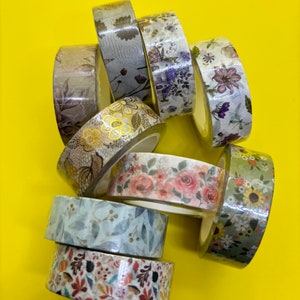 Echantillon de ruban adhésif en Washi - Divers motifs floraux et feuillages